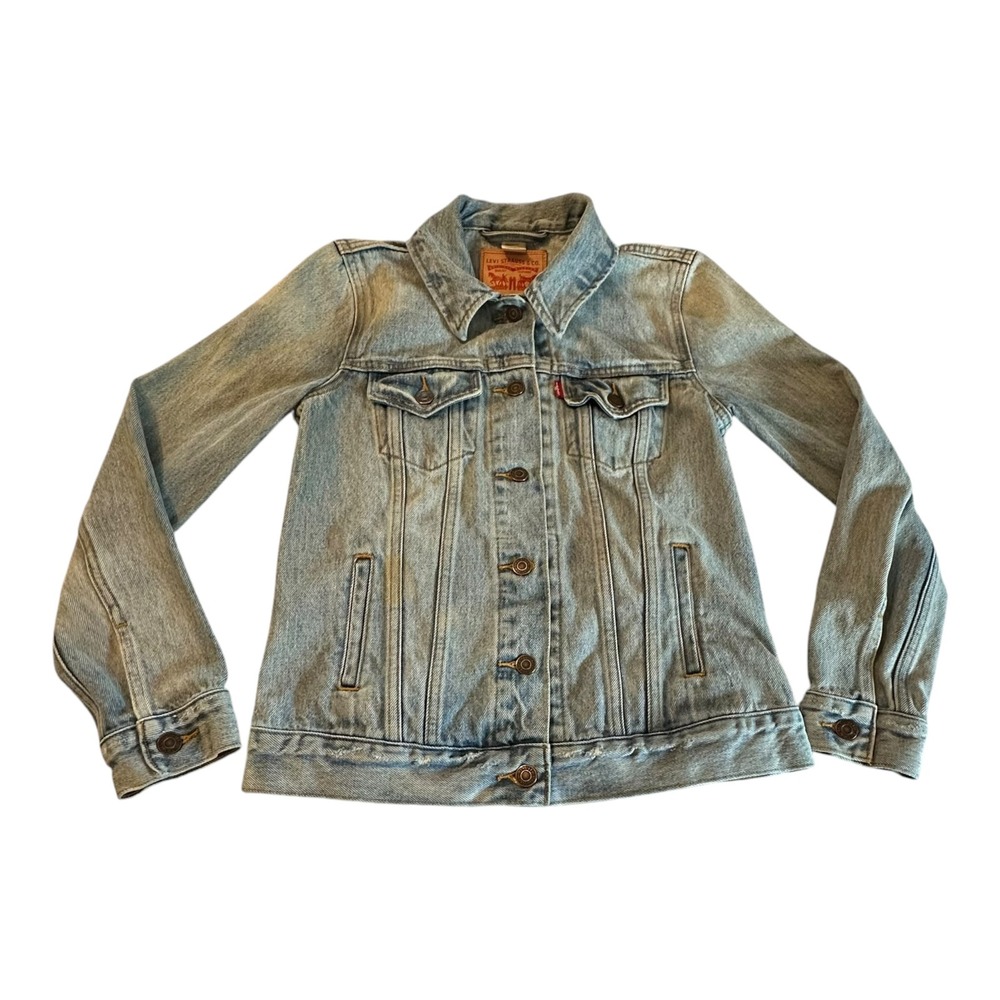 Levi's Trucker Jacket Womens XS Light Blue Denim Button Up 15750-0004